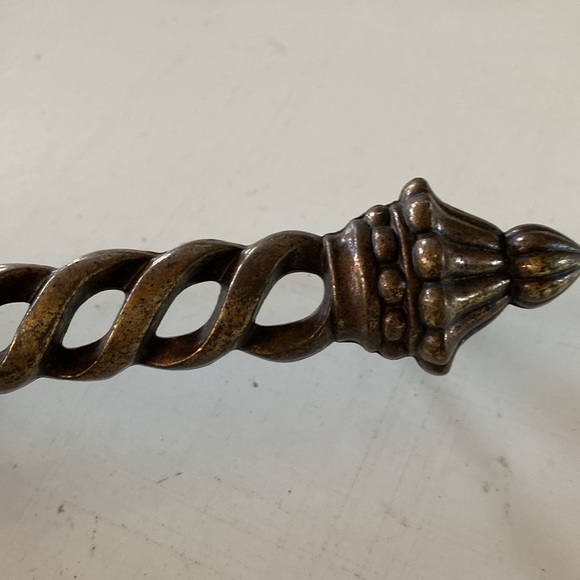 Vintage Patina Brass Drawer Pull Handle - Picture 2 of 8